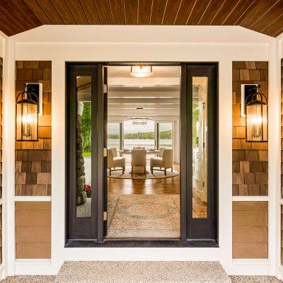 view through house from front entry